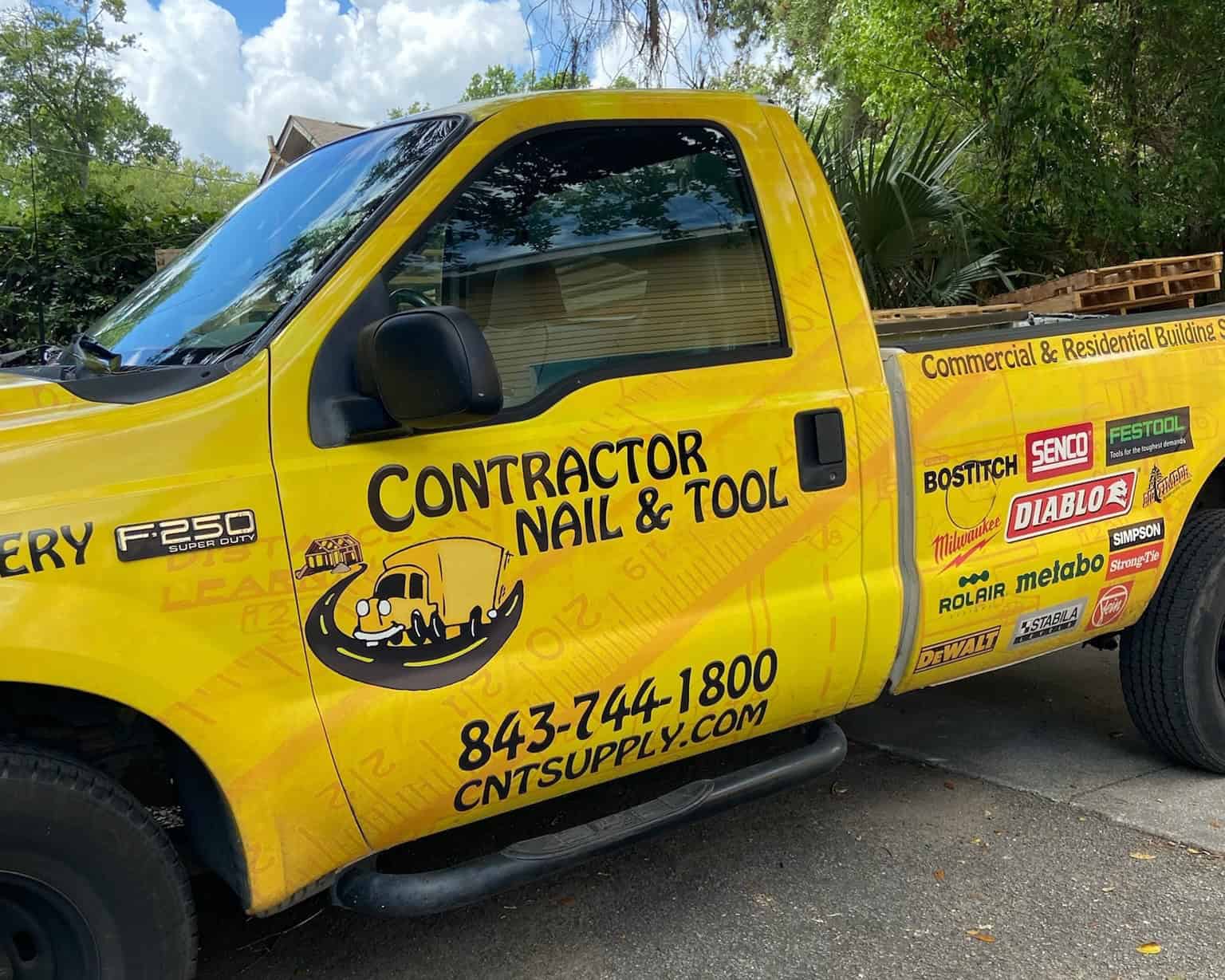 contractor nail and tool delivery truck